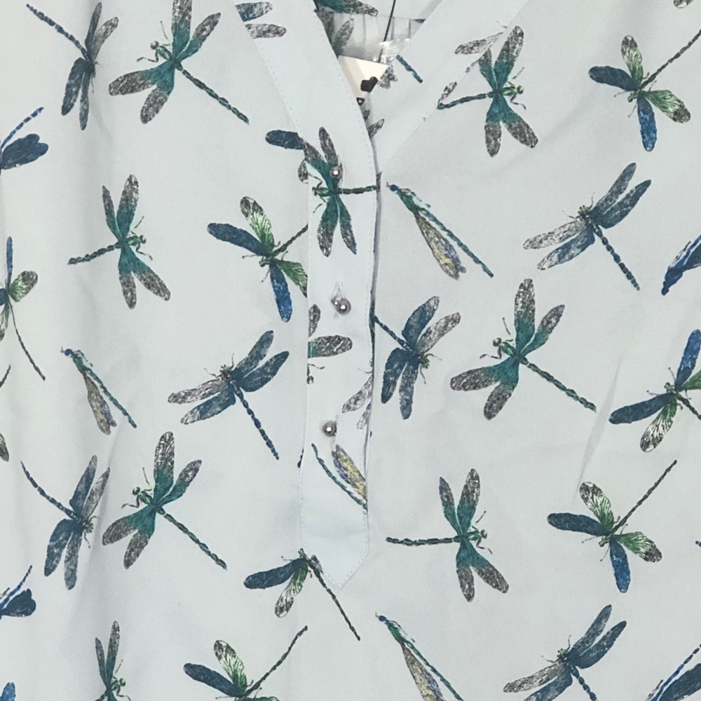EXPRESS | Portofino Dragonfly Career Blouse S NWT - Picture 3 of 5
